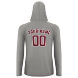 Custom Gray Crimson Red UV-Hoodie