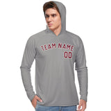 Custom Gray Crimson Red UV-Hoodie