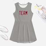 Custom Gray Crimson Red Cheerleader Dress