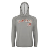 Custom Gray Coral Red UV-Hoodie