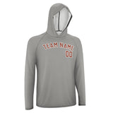 Custom Gray Coral Red UV-Hoodie