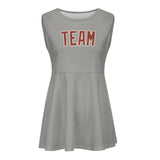 Custom Gray Coral Red Cheerleader Dress