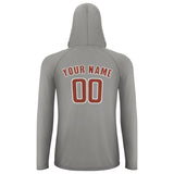 Custom Gray Coral Red UV-Hoodie