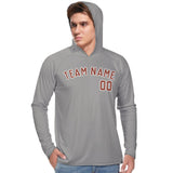 Custom Gray Coral Red UV-Hoodie