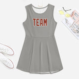 Custom Gray Coral Red Cheerleader Dress