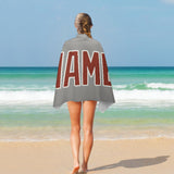 Custom Gray Coral Red Beach Towel