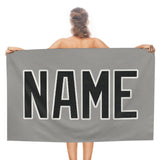 Custom Gray Black Beach Towel