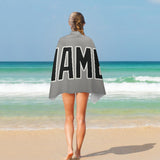 Custom Gray Black Beach Towel