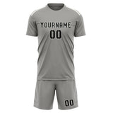 Custom Gray Black Soccer Jersey