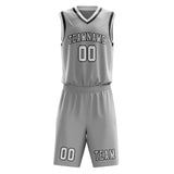 Custom Gray White Basketball Set