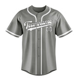 Custom Gray & White Colors Design Sports Baseball Jersey