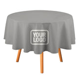 Custom Gray White Round Table Cloth