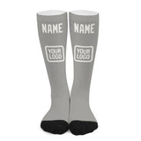 Custom Gray White Knee-High Sock