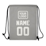 Custom Gray White Drawstring Bag