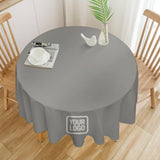 Custom Gray White Round Table Cloth