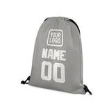 Custom Gray White Drawstring Bag