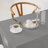 Custom Gray White Square Table Cloth