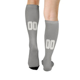 Custom Gray White Knee-High Sock