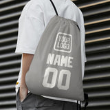 Custom Gray White Drawstring Bag
