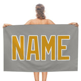 Custom Gray Yellow Beach Towel
