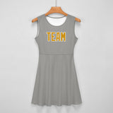 Custom Gray Yellow Cheerleader Dress