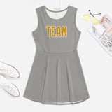 Custom Gray Yellow Cheerleader Dress