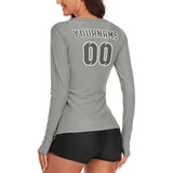 Custom Gray Dark Grey Women's Long-Sleeve Shirt