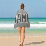Custom Gray Dark Grey Beach Towel
