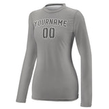 Custom Gray Dark Grey Women's Long-Sleeve Shirt
