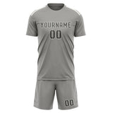Custom Gray Dark Grey Soccer Jersey