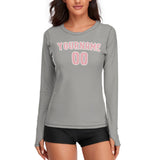 Custom Gray Light Pink Women's Long-Sleeve Shirt