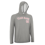 Custom Gray Light Pink UV-Hoodie