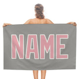 Custom Gray Light Pink Beach Towel