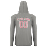 Custom Gray Light Pink UV-Hoodie