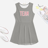 Custom Gray Light Pink Cheerleader Dress