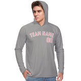 Custom Gray Light Pink UV-Hoodie