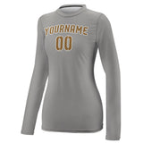 Custom Gray Khaki Women's Long-Sleeve Shirt