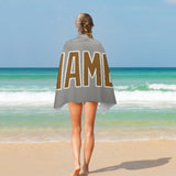 Custom Gray Khaki Beach Towel