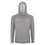 Custom Gray Light Purple UV-Hoodie
