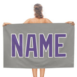 Custom Gray Light Purple Beach Towel