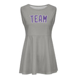 Custom Gray Light Purple Cheerleader Dress