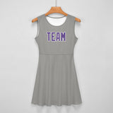 Custom Gray Light Purple Cheerleader Dress