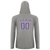 Custom Gray Light Purple UV-Hoodie