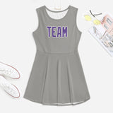 Custom Gray Light Purple Cheerleader Dress