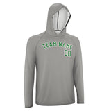 Custom Gray Emerald Green UV-Hoodie