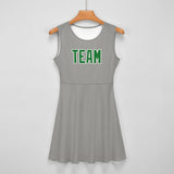 Custom Gray Emerald Green Cheerleader Dress