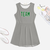 Custom Gray Emerald Green Cheerleader Dress