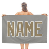 Custom Gray Light Khaki Beach Towel