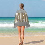 Custom Gray Light Khaki Beach Towel