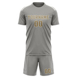 Custom Gray Light Khaki Soccer Jersey